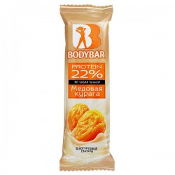 Батончик протеиновый, Bodybar (Бодибар) 50 г Медовая курага в йогуртовой глазури